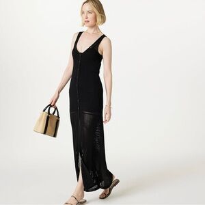 The Drop Black Sleeveless Knit Maxi Dress XXL